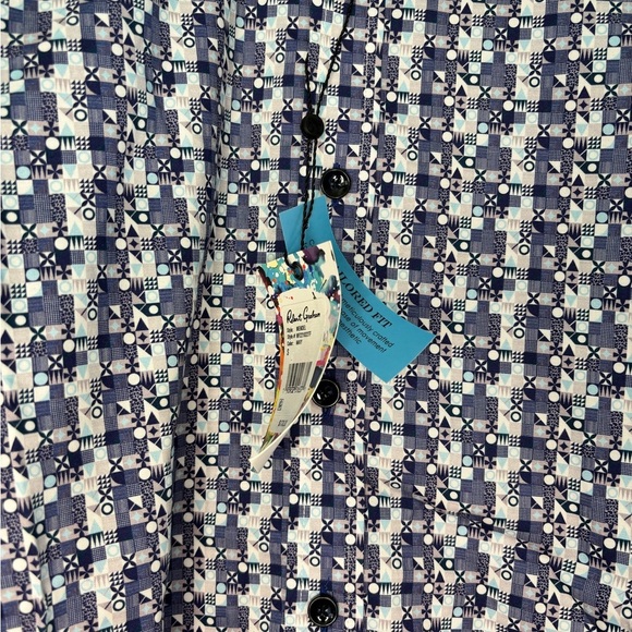 Robert Graham Modern Americana Blue Stretch Shirt Tailored Fit Size Small $178 - Picture 6 of 7